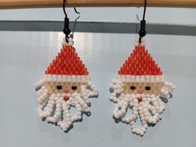 Santa beaded earrings for Christmas. - image4